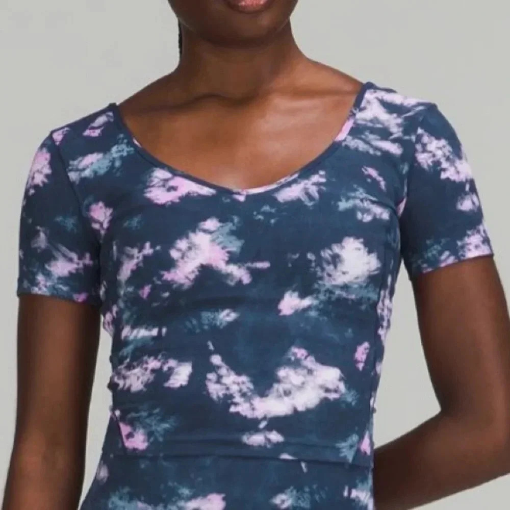 Lululemon Align T Shirt Circulate Tye Dye Mineral Blue NWT Sz‎ 10